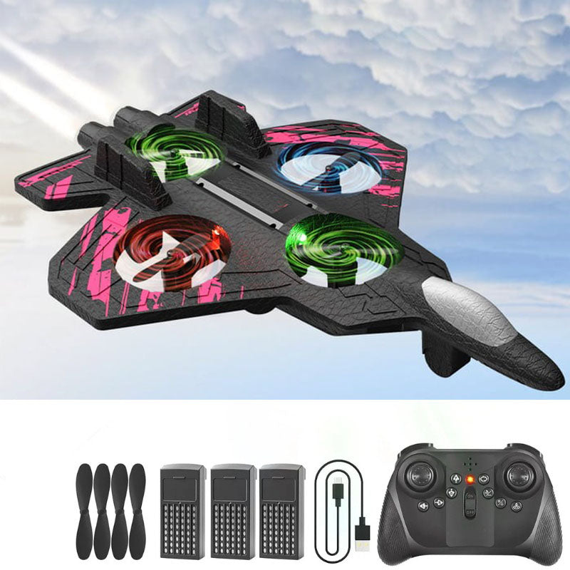 49% OFF ππRC Stunt Fighter Jet Toy for Kids with 360Β° Flips & LED Lights